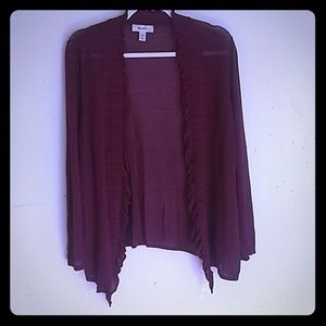 Dressbarn Burgandy Cardigan Shrug